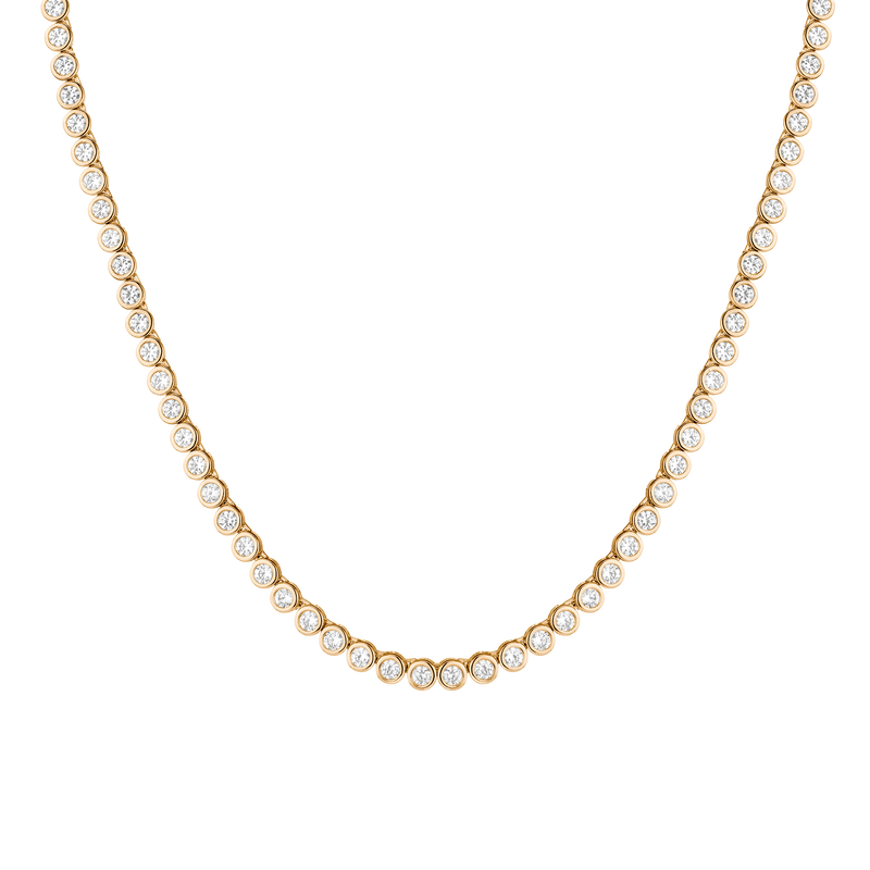 Luxe Lab Sapphire Bezel Tennis Necklace 16"