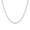 White Sapphire Bezel Tennis Necklace Vermeil 16in White Gold First