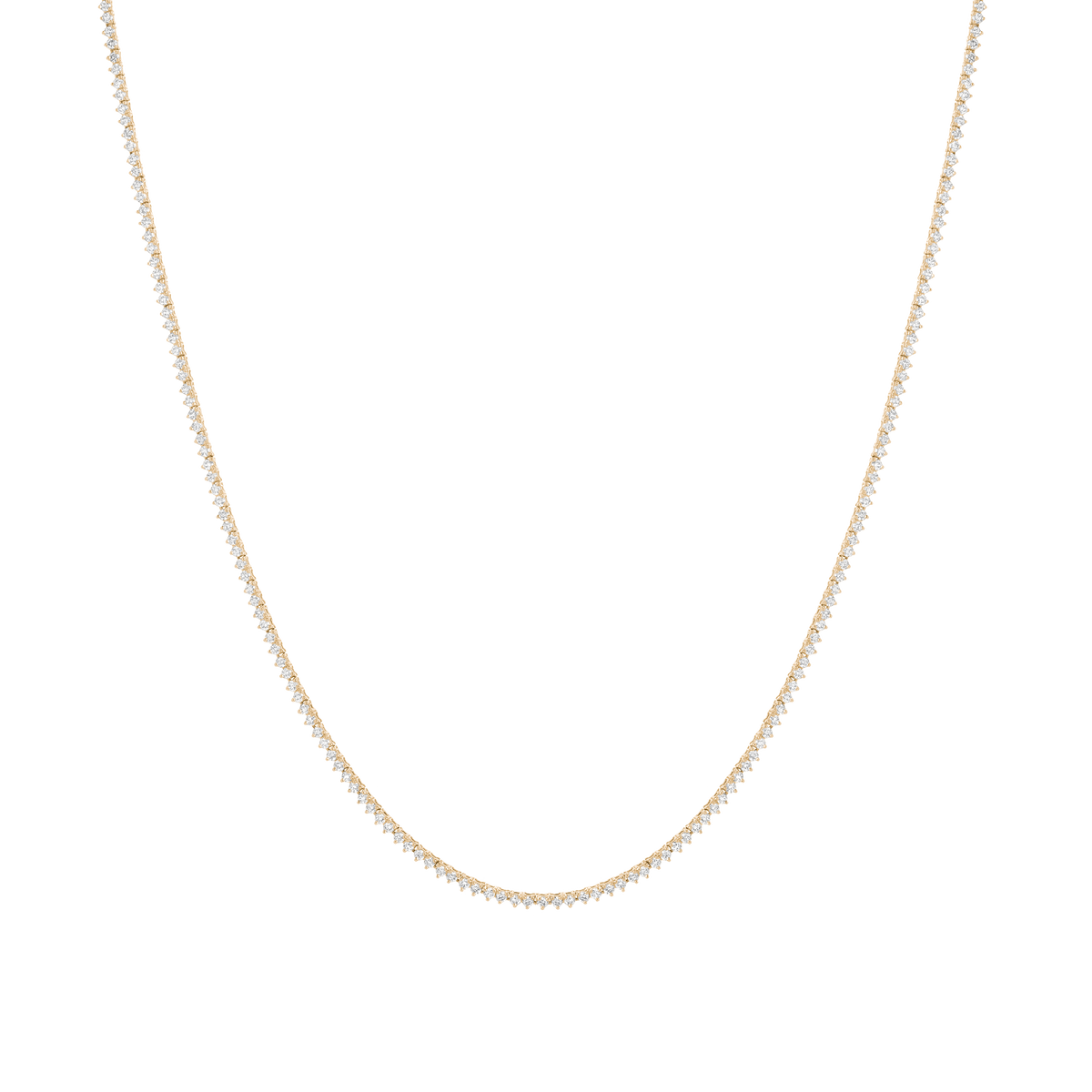 Three-Prong Lab Grown Diamond Tennis Necklace 14k 16in Yellow Gold First