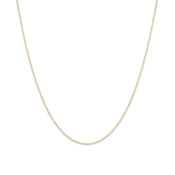 Three-Prong Lab Grown Diamond Tennis Necklace 14k 16in Yellow Gold First