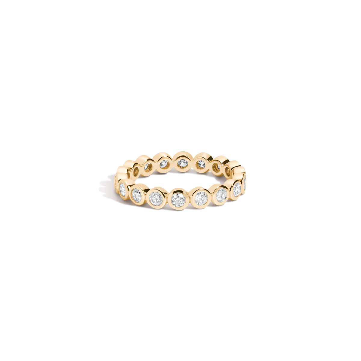 Lab Grown Diamond Bezel Eternity Ring 14k 18k Yellow Gold