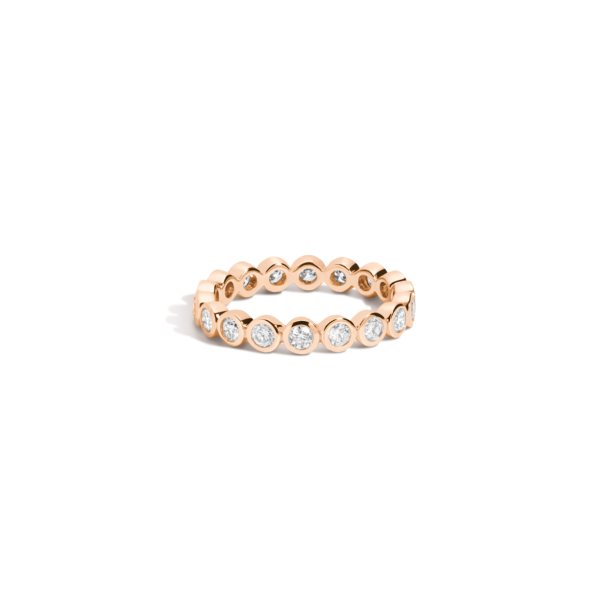 Lab Grown Diamond Bezel Eternity Ring 14k 18k Rose Gold