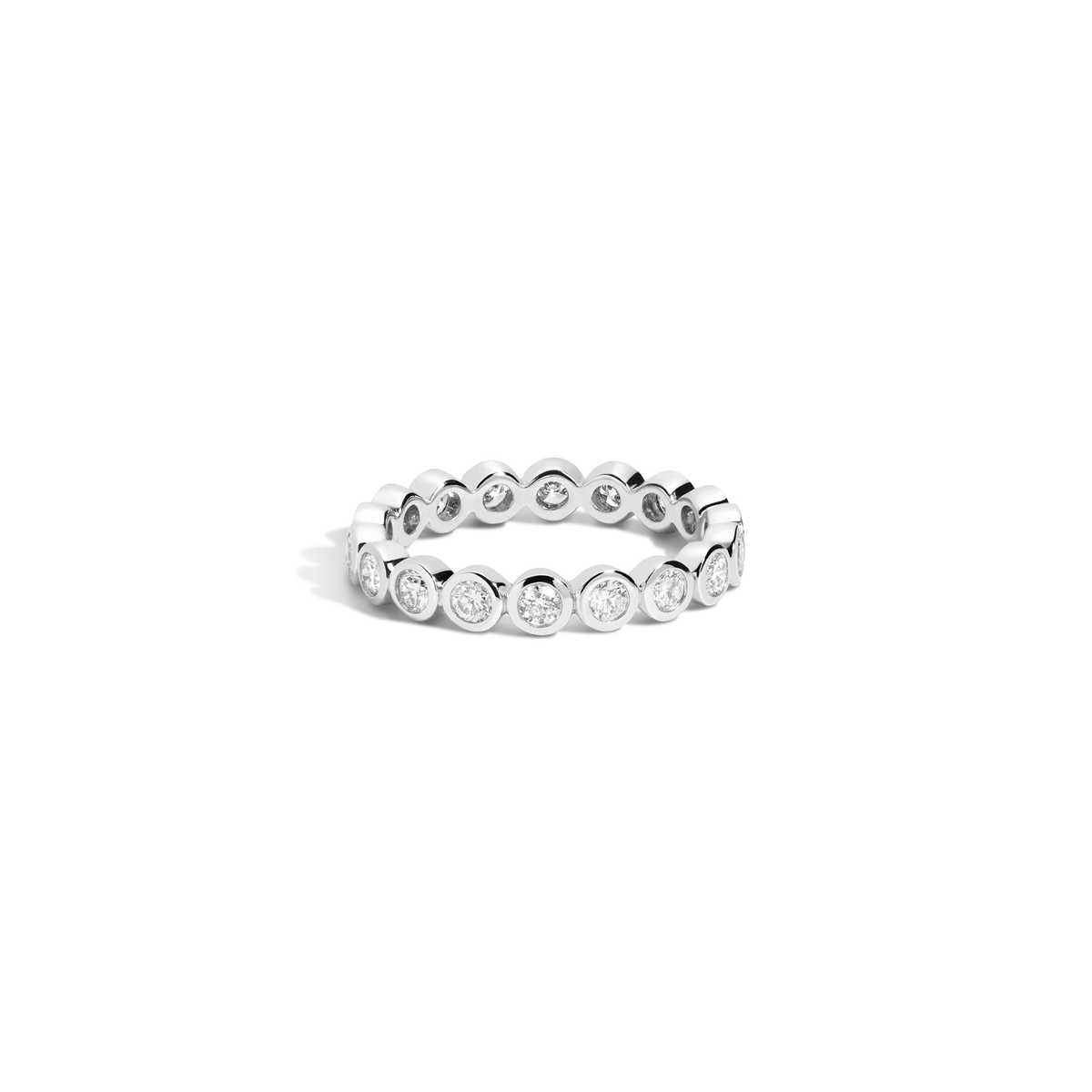 Lab Grown Diamond Bezel Eternity Ring Silver 14k 18k White Gold