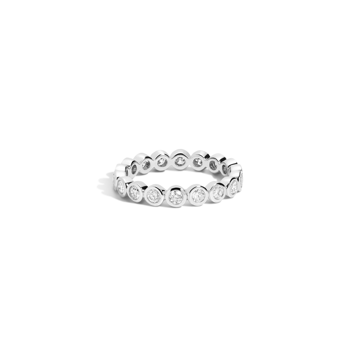 Lab Grown Diamond Bezel Eternity Ring Silver 14k 18k White Gold