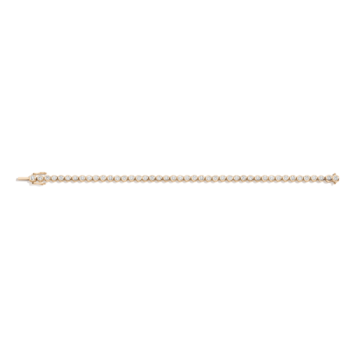 Lab Grown Diamond Bezel Tennis Bracelet 14k 18k Yellow Gold 6in 6.5in 7in