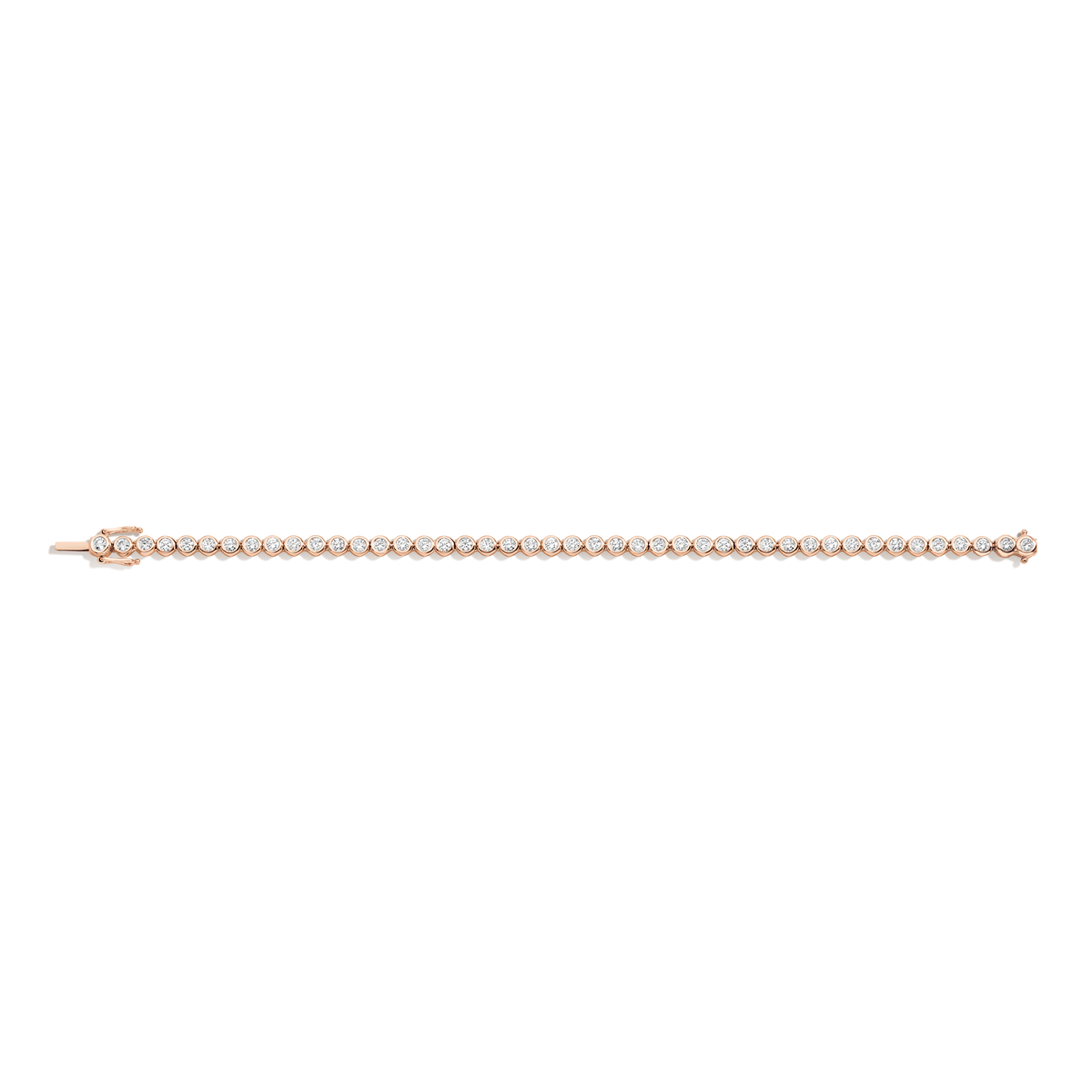 Lab Grown Diamond Bezel Tennis Bracelet 14k 18k Rose Gold 6in 6.5in 7in