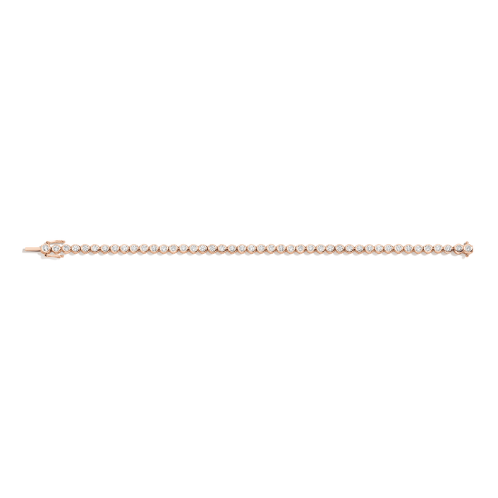 Lab Grown Diamond Bezel Tennis Bracelet 14k 18k Rose Gold 6in 6.5in 7in