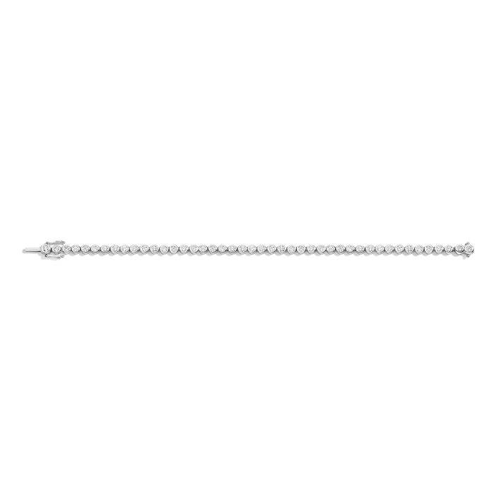 Lab Grown Diamond Bezel Tennis Bracelet 14k 18k Silver White Gold 6in 6.5in 7in