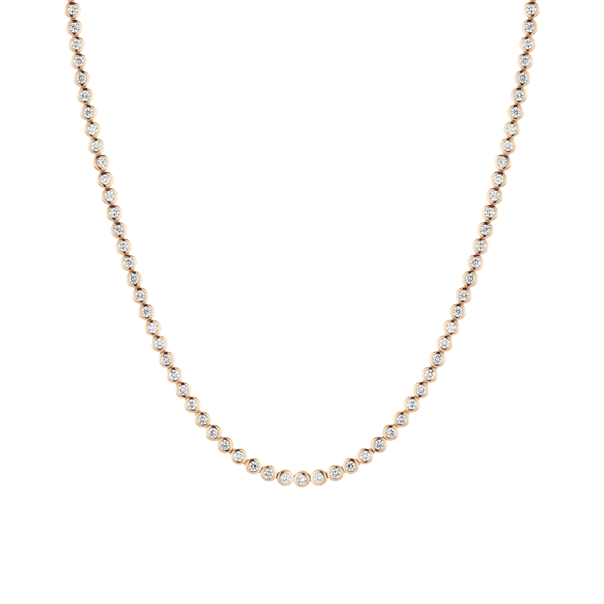 Lab Grown Diamond Bezel Tennis Necklace 14k 18k Yellow Gold 16in First