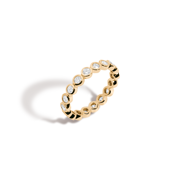 Lab Grown Diamond Bezel Eternity Ring 14k 18k Yellow Gold First