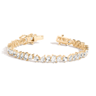 Lab Grown White Sapphire Mixed Shape Tennis Bracelet