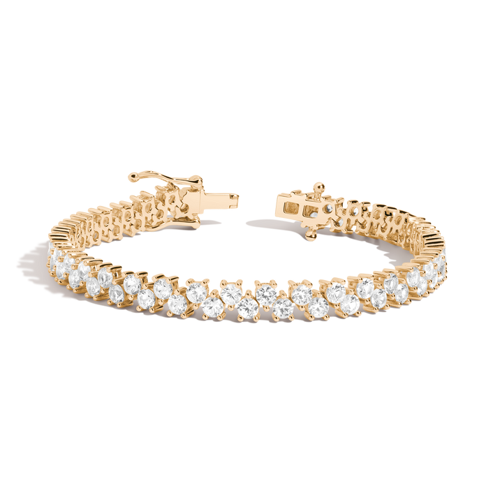 Floating White Sapphire Tennis Bracelet Vermeil Yellow Gold 6.5in 7in First