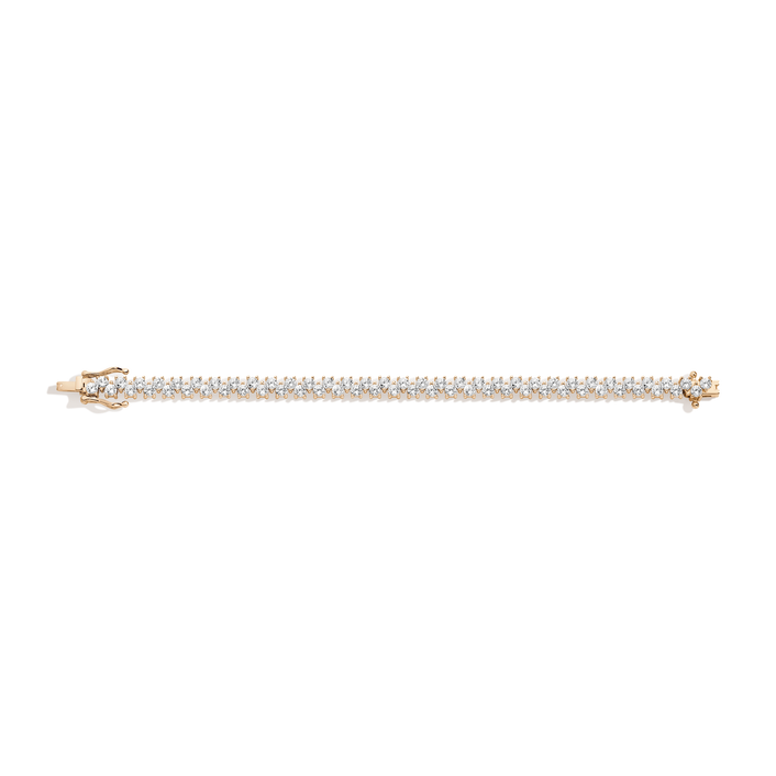 Floating White Sapphire Tennis Bracelet Vermeil Yellow Gold 6.5in 7in