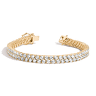 Lab Grown White Sapphire Double Row Tennis Bracelet