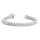 Lab Grown White Sapphire Double Row Tennis Bracelet