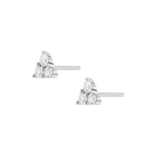 Lab Grown White Sapphire Trinity Stud Earrings