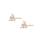 Lab Grown White Sapphire Trinity Stud Earrings