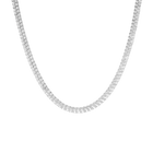 Lab Grown White Sapphire Double Row Tennis Necklace