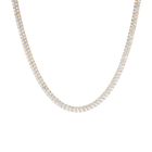 Lab Grown White Sapphire Double Row Tennis Necklace