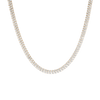 White Sapphire Double Row Tennis Necklace Vermeil Yellow Gold 16in First