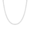 Floating White Sapphire Tennis Necklace Vermeil White Gold 16in First