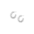 Lab Grown White Sapphire Mixed Shape Hoop Earrings