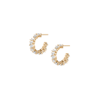 Lab Grown White Sapphire Mixed Shape Hoop Earrings