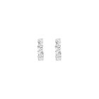 Lab Grown White Sapphire Mixed Shape Hoop Earrings