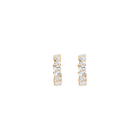 Lab Grown White Sapphire Mixed Shape Hoop Earrings