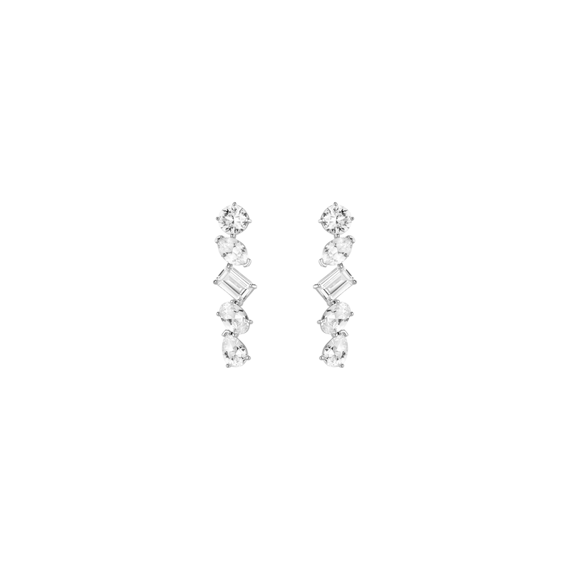 Lab Grown Sapphire Mixed Shape Tennis Earrings