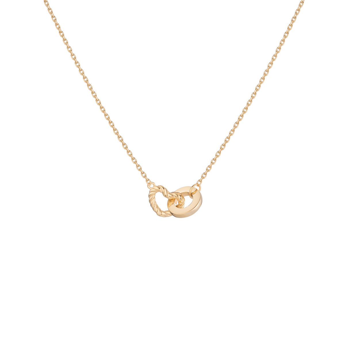 Heart Connection Necklace Vermeil 14k 18k Yellow Gold 18in First
