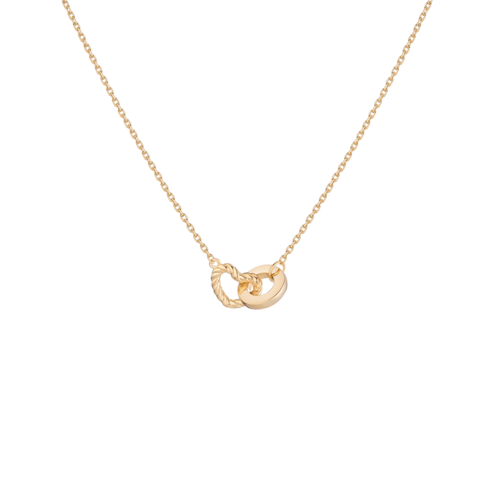 Heart Connection Necklace Vermeil 14k 18k Yellow Gold 18in First