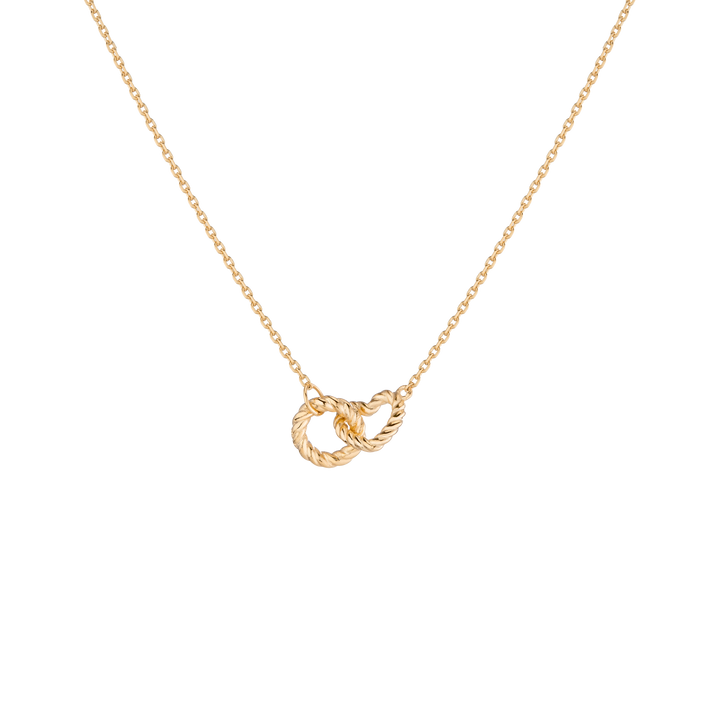 Heart Twist Connection Necklace Vermeil 14k 18k Yellow Gold 18in First