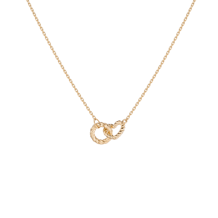 Heart Twist Connection Necklace Vermeil 14k 18k Yellow Gold 18in First