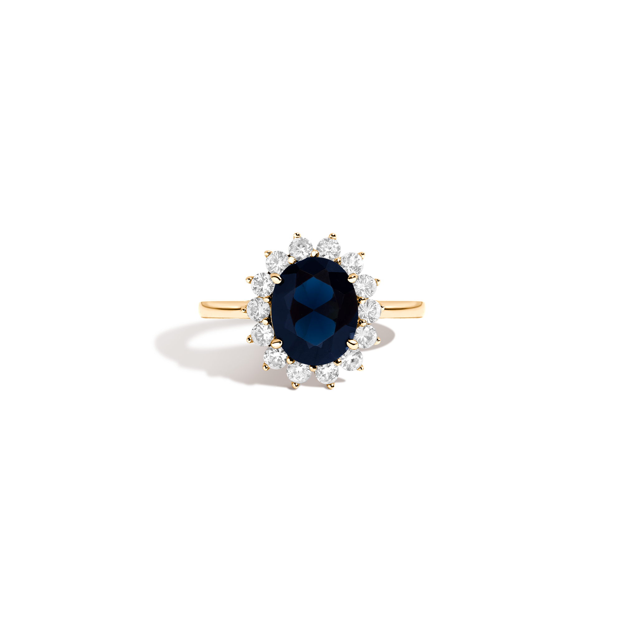 The Diana Oval White Sapphire Halo Engagement Ring