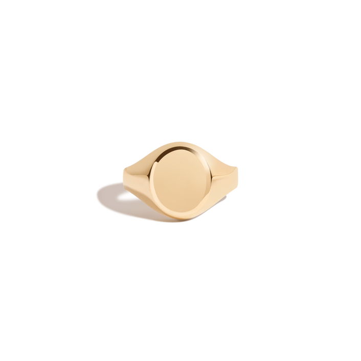 Round Signet Ring 14k Yellow Gold First