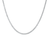 Lab Grown Blue Tourmaline Baguette Tennis Necklace Vermeil White Gold 16in First