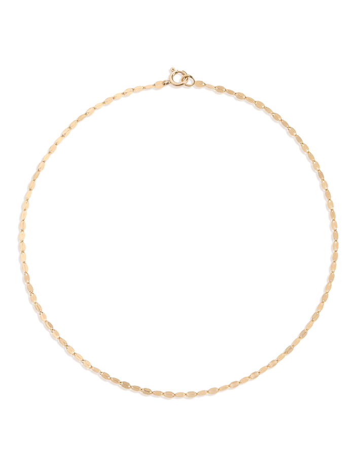 Flat Valentino Chain Anklet 14k Yellow Gold 8in 9in First