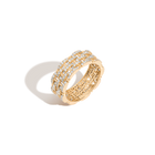 Mini Lab Grown White Sapphire Panther Chain Link Ring