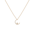 Lab Grown Diamond Crescent Moon and Star Necklace