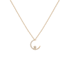 Lab Grown Diamond Crescent Moon and Star Necklace 14k Yellow Gold 18in First