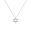 Lab Grown Diamond Star of David Necklace 14k White Gold 18in First