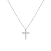 Lab Grown Diamond Cross Necklace 14k White Gold 18in First