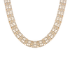 Lab Grown White Sapphire Panther Chain Link Necklace Vermeil Yellow Gold 16in First