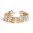 Lab Grown White Sapphire Panther Chain Link Bracelet