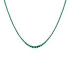 Lab Grown Green Emerald Modern Graduated Tennis Necklace
