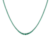 Lab Grown Emerald Green Modern Graduated Tennis Necklace Vermeil White Gold 16in First