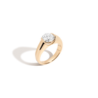 2ct Round Lab Grown Diamond Floating Signet Ring