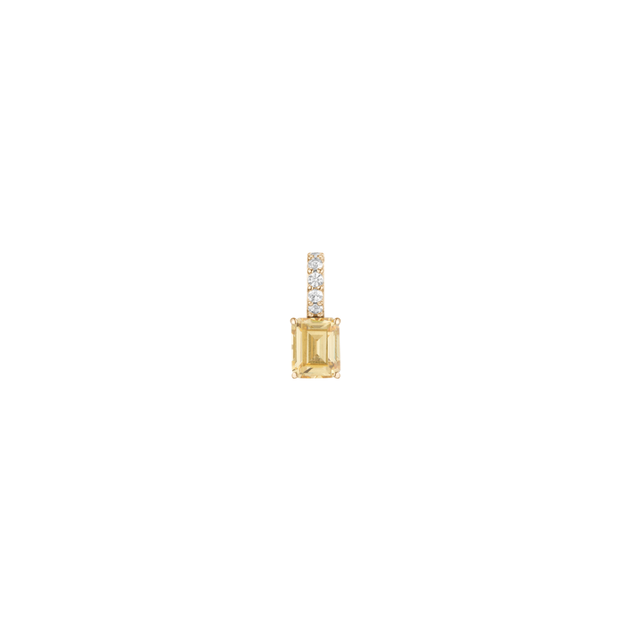 Emerald Cut Tennis Charm Pendant Vermeil Yellow Gold Lab Grown Canary First