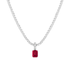 7ct Emerald Tennis Charm Necklace Set
